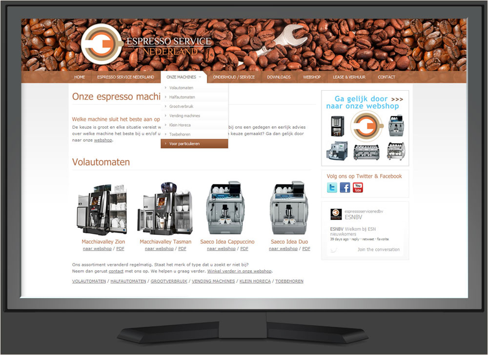 strakplan webdesign espresso-service-nederland